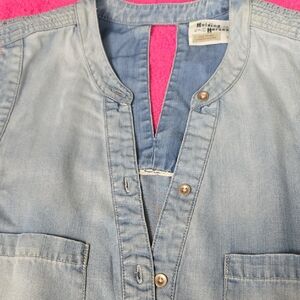 Holding Horses Light Blue Denim Button-Up Shirt Dress